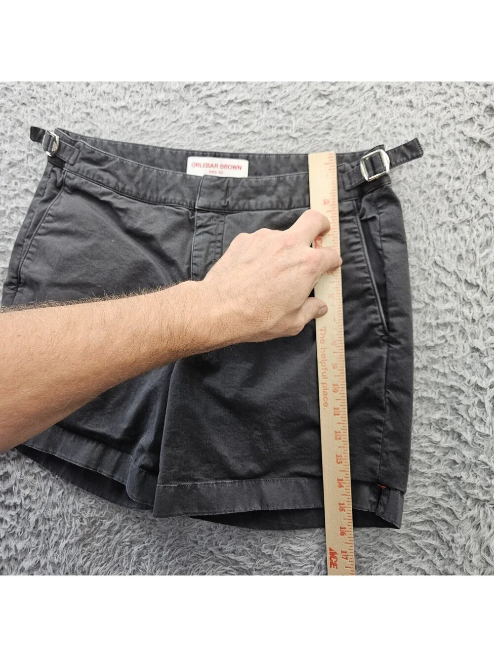 ORLEBAR BROWN Bulldog Shorts Men 32x6 Gray Cotton Stretch Adjustable Waist